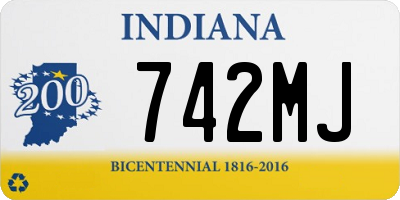 IN license plate 742MJ