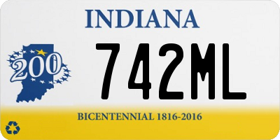 IN license plate 742ML