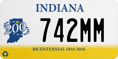 IN license plate 742MM