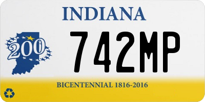 IN license plate 742MP