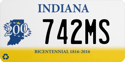 IN license plate 742MS