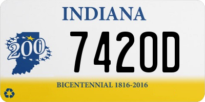 IN license plate 742OD