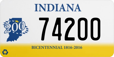 IN license plate 742OO