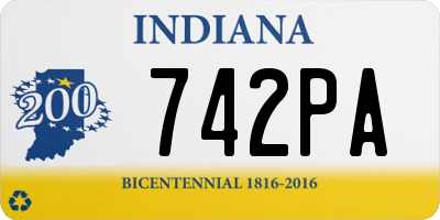 IN license plate 742PA