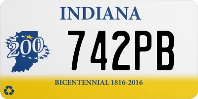 IN license plate 742PB