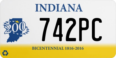 IN license plate 742PC