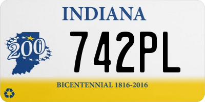 IN license plate 742PL