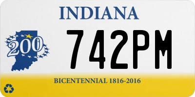 IN license plate 742PM