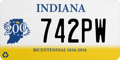 IN license plate 742PW