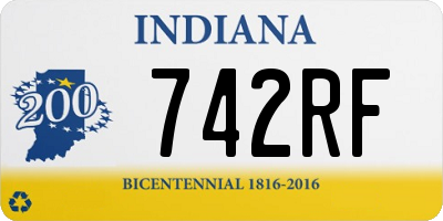 IN license plate 742RF