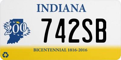 IN license plate 742SB