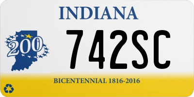 IN license plate 742SC