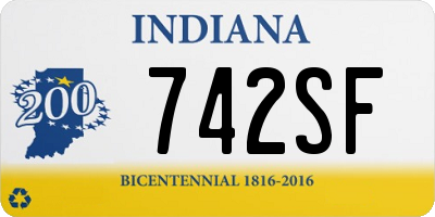 IN license plate 742SF