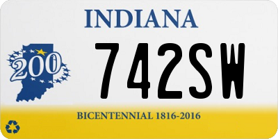 IN license plate 742SW