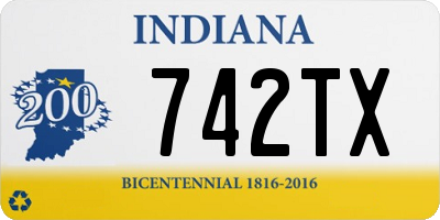 IN license plate 742TX