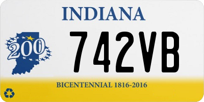 IN license plate 742VB