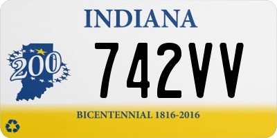 IN license plate 742VV