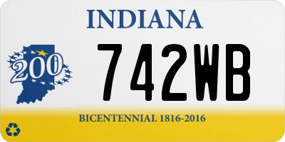 IN license plate 742WB