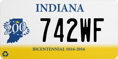 IN license plate 742WF