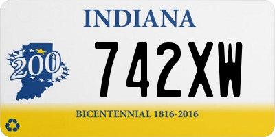 IN license plate 742XW