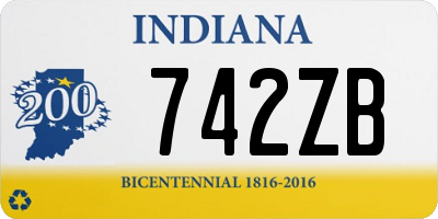 IN license plate 742ZB