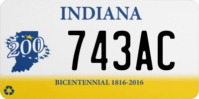 IN license plate 743AC