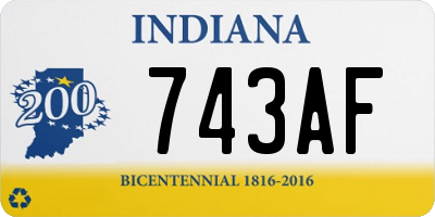 IN license plate 743AF