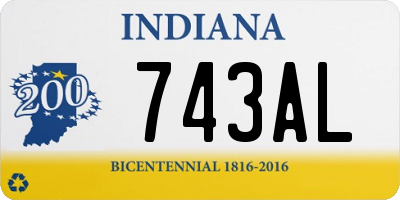 IN license plate 743AL