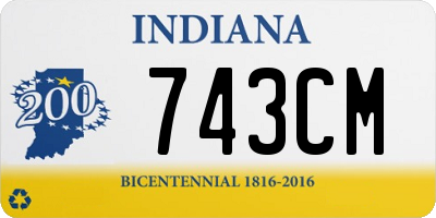 IN license plate 743CM