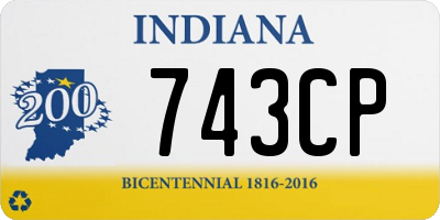 IN license plate 743CP