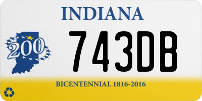 IN license plate 743DB