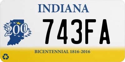 IN license plate 743FA