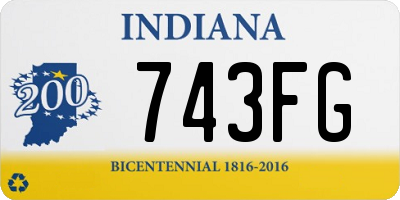 IN license plate 743FG