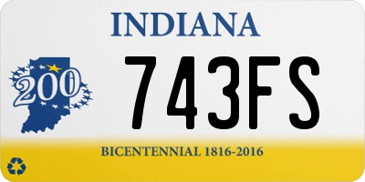 IN license plate 743FS