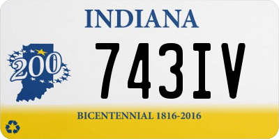 IN license plate 743IV