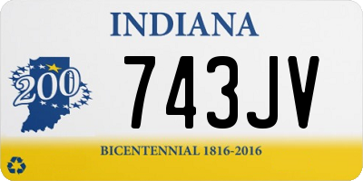 IN license plate 743JV