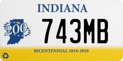 IN license plate 743MB