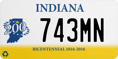 IN license plate 743MN