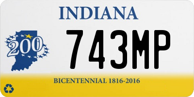 IN license plate 743MP