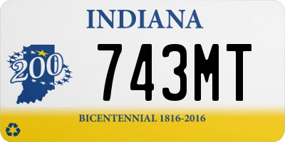 IN license plate 743MT