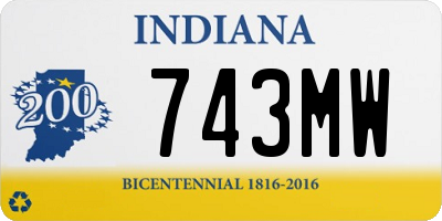 IN license plate 743MW