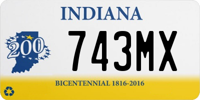 IN license plate 743MX