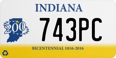 IN license plate 743PC