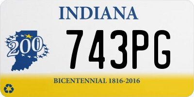 IN license plate 743PG