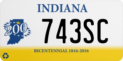 IN license plate 743SC