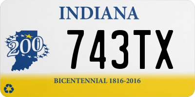 IN license plate 743TX