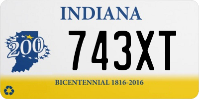 IN license plate 743XT