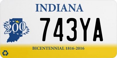 IN license plate 743YA