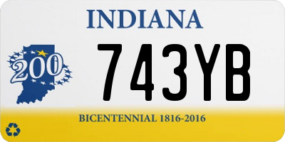 IN license plate 743YB