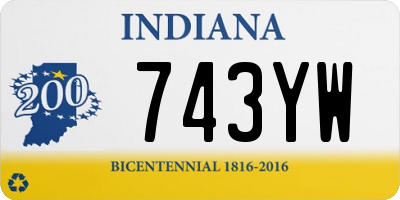 IN license plate 743YW